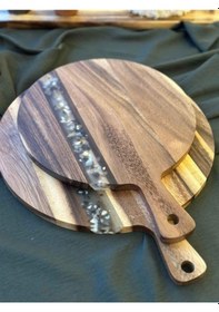 Resim Akasya Küçük Boy Yuvarlak Kesme Tahtası 