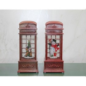 Resim Konyax Telefon Kulübesi Tasarımlı Yılbaşı Temalı Işıklı Müzikli Kar Küresi Seri 2 