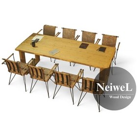 Resim Neiwel Doi Doğal Ahşap Toplantı Masası x 100 x 240 Açık Ceviz 