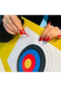 Resim Mottopi Okçuluk Hedef Kağıdı Çivisi 50 Adet Paket-kırmızı 