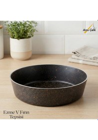 Resim 26 Cm Granit Ezme V Fırın Tepsisi - Siyah Siyah 