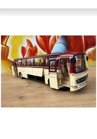 Resim 1:24 Mercedes Benz Otobüs Eski Nostaljik Otobüs Krem-bordo 25cm 