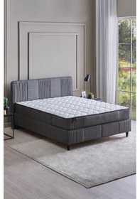 Resim Wool Sense Yatak - Baza - Başlık Set - Koyu Gri 160x200 