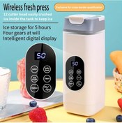 Resim Honeybeeshop Siyah Usb Hızlı Şarjlı Taşınabilir Blender 4 Ayarlı Hız Akıllı Ekran 12 Bıçak Ev Ofis Seyahat 