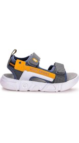 Resim Kiko Kids Cırtlı Yürüyüş Erkek Çocuk Sandalet 201 Füme - Turuncu 