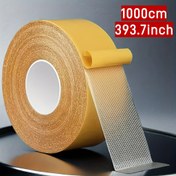 Resim Süper Ağır Hizmet Tipi Çift Taraflı Izgara Bant, 2cm x 1000cm Ayak - Su Geçirmez Şeffaf Yapışkanlı Fiberglas Örgülü, Duvarlar ve Camlar için Uygun 