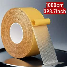 Resim Süper Ağır Hizmet Tipi Çift Taraflı Izgara Bant, 2cm x 1000cm Ayak - Su Geçirmez Şeffaf Yapışkanlı Fiberglas Örgülü, Duvarlar ve Camlar için Uygun 