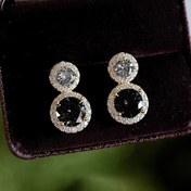 Resim 1 Çift Vintage Elegant Lüks Cam Sallanan Küpeler, Çinko Alaşım Bakır Kulak İğnesi, Basit Geometrik Tasarım, Kadınlar İçin, Günlük ve Parti Giyim 