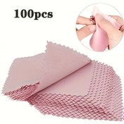 Resim 100 Adet Çift Taraflı Mikrofiber Temizlik Bezi, Yumuşak Parlatma Bezleri, Takı ve Gözlük Bakımı ve Temizliği İçin 