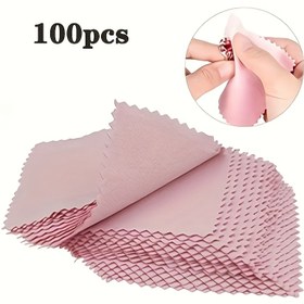 Resim 100 Adet Çift Taraflı Mikrofiber Temizlik Bezi, Yumuşak Parlatma Bezleri, Takı ve Gözlük Bakımı ve Temizliği İçin 
