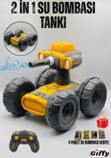 Resim giffy Su Bombası Atan Tank 2 in 1 Mod Full Fonksiyon Atış Yapabilen Takla Atabilen RC Robot Tank Şarjlı 