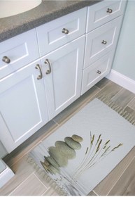 Resim Zethome Stone And Reed Banyo Paspas Ve Tek Kanat Duş Perdesi 1x120x200 Set 