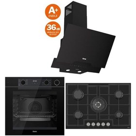 Resim Ferre QEP64CS + ED035 + D063SA Steam Plus 75 Serisi 3'Lü Cam Ankastre Set 