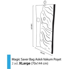 Resim Magic Saver Bag 2'Li Askılı Vakum Poşet Xlarge 