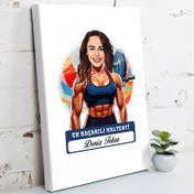 Resim Karikatürlü En Güzel Halterci Kanvas Tablo 