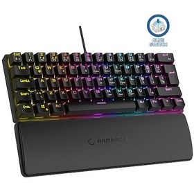 Resim Rampage PLOWER K60 Beyaz Ingilizce Q Klavye English Gaming Oyuncu Klavye Bilek Destekli Blue Switch 