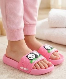 Resim Gezer Panda Yazlık Kız Çocuk Pu Islak Zemine Uygun Rahat Taban Ev Bahçe Banyo Havuz Terlik 
