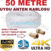 Resim 50 Metre Full Hd 3D 4K Uydu Kablo Bakır Kablo 2 F Uc Kablo 