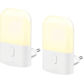 Resim 1 Adet/2 Adet Takma LED Gece Lambası, Mini Sıcak Beyaz LED Gece Lambası - Yatak Odası, Banyo, Mutfak, Koridor, Merdiven Ayarlanabilir Parlaklık 