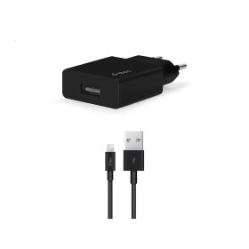 Resim Ttec Smart Fast Charger 2.1A Apple Uyumlu Seyahat Şarj Aleti + UsbA to Lightning Kablolu Siyah 