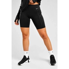 Resim Nike Go Women's High Rise 8" Biker Black Shorts With Pockets Kadın Lazer Kesim Yükske Bel 6 Cepli Tayt Şort Siyah 
