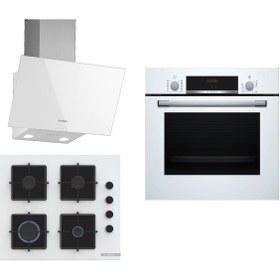 Resim Bosch Beyaz 3 Lü Ankastre Set 298 ( Hbf512bw1t - Pop6c2p30o - Dwk63pj20t ) 