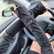 Resim 1 Çift Buzlu İnce Kollu Korumalı Kollu - Yumuşak, Rahat ve Nefes Alabilir, Açık Hava Sporları ve Fitness için Beyaz Siyah Manşetli, El Koruması, Şık Kollu Tasarım, Esnek Malzeme 
