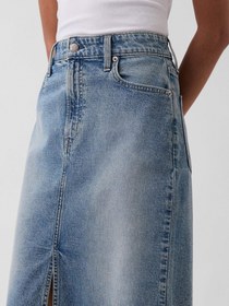 Resim Mavi High Rise Denim Midi Kalem Etek - Mavi / 25 