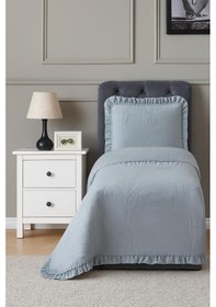 Resim Madrid Elyaf Dolgulu Tek Kişilik 180x240 Cm Yatak Örtüsü Antrasit Antrasit 