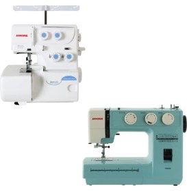 Resim Janome 8002D Overlok Makinesi ve TR2023 Dikiş Makinesi 
