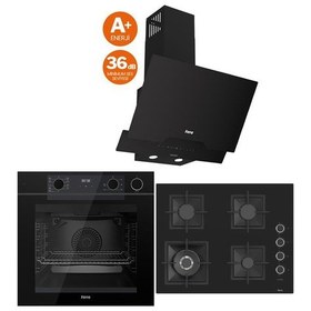 Resim Ferre QEP64CS + SC405 + D063SA Steam Plus 65 Serisi 3'Lü Cam Ankastre Set 