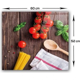 Resim Decorita Ahşap ve Sebzeler | Cam Ocak Arkası Koruyucu | 52cm x 60cm 