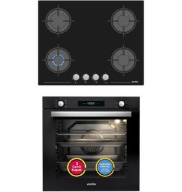Resim Simfer Multi Turbo Dijital 7381 + 3653 2'li Ankastre Set Siyah 
