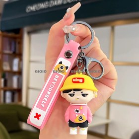 Resim Silver1 Elbise Bez Kumaş Anahtarlık Çanta Çekicilik Karikatür Bebek Araba Çekicilik Zarif Kolye (Yurt Dışından) 