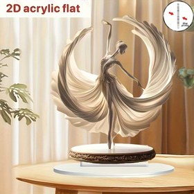 Resim Klasik Kristal Balerin Figürü, Dokunulabilir Hediye, Çok Fonksiyonlu Dekoratif İşaret ve Plaket ile Masaüstü Sergisi için Ev, Ofis, Parti, Sevgililer Günü İçin 2D Düz Akrilik Süs 