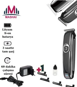 Resim MASHAİ Mst-5051 Profesyonel Saç Sakal Tıraş Makinesi Performans Saç Kesim Makinesi 4 Taraklı 