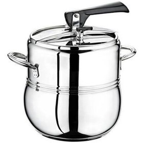 Resim Oms, Paslanmaz Çelik Klasik Düdüklü Tencere 7 Litre Gümüş 