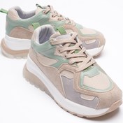 Resim Mubiano Avira Kadın Bej Vizon Kalın Tabanlı Spor Ayakkabı Sneakers 