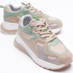 Resim Mubiano Avira Kadın Bej Vizon Kalın Tabanlı Spor Ayakkabı Sneakers 