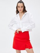 Resim Crop Gömlek Cep Detaylı Uzun Kollu 