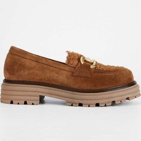 Resim Tamer Tanca Kadın Hakiki Deri Taba Süet Loafer Ayakkabı 33 75005 Bn Ayk Sk23/24 Taba Suet Taba 