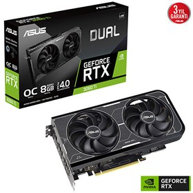 Resim 8 GB ASUS GEFORCE DUAL-RTX3060TI-O8GD6X GDDR6X 256bit 1695MHz OC 2xHDMI 3xDP RGB 