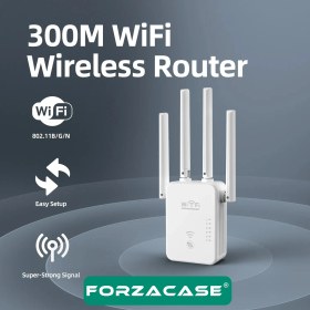 Resim Forzacase 2.4ghz 300 Mbps 4 Antenli Kablosuz Wifi Genişletici Access Point Repeater - FC1021 