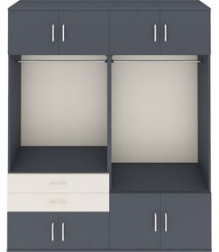 Resim Hyperion Gardrop 7 Raflı 2 Çekmeceli 2 Askılı 176x44x221 Antrasit-antrasit/aytaşı Antrasit/aytaşı 