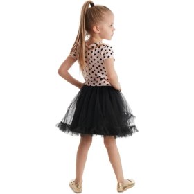 Resim Denokids Kız Çocuk Tüllü Abiye Elbise Siyah Renk Günlük Stil Özel Olay 
