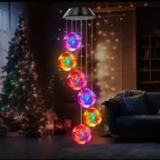 Resim 1/2 adet Güneş Enerjili Renk Değiştiren Rüzgar Çanları, 6 LED-RGB Renk Otomatik Olarak Değiştirir ve Rüzgara ve Yağmura Direnir, Dış Mekan Bahçe Dekorasyonu için Kullanılır, Noel ve Yeni Yıl Hediyeleri 