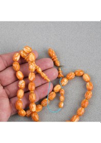 Resim Galalit Yumurta Kesim 8.5x12mm Tesbih -sedefli Turuncu 