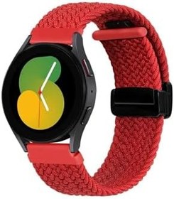 Resim Samsung Galaxy Watch3 45 mm-Galaxy Watch 46mm Uyumlu Flexi Hasır Magnet Kordon 22 mm(Güçlü Mıknatıs) Kırmızı 