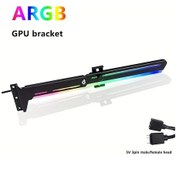 Resim Honeybeeshop Argb Grafik Kartı Braketi Masaüstü Pc Destek Standı 5v 3 Pin Senkronizasyon Aydınlatma 