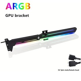 Resim Honeybeeshop Argb Grafik Kartı Braketi Masaüstü Pc Destek Standı 5v 3 Pin Senkronizasyon Aydınlatma 